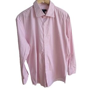 PETER MILLAR Crown Crafted Flex Finish Mens Lg Pink Easter Plaid Button Up Shirt